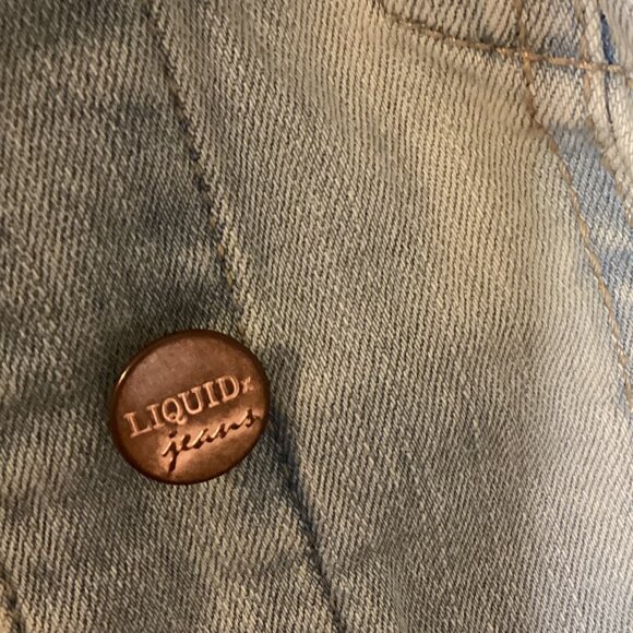 Liquid X Women's Youth Denim Jean Sleeveless Vest Size S/P Layering Hippie Y2K - Picture 4 of 8